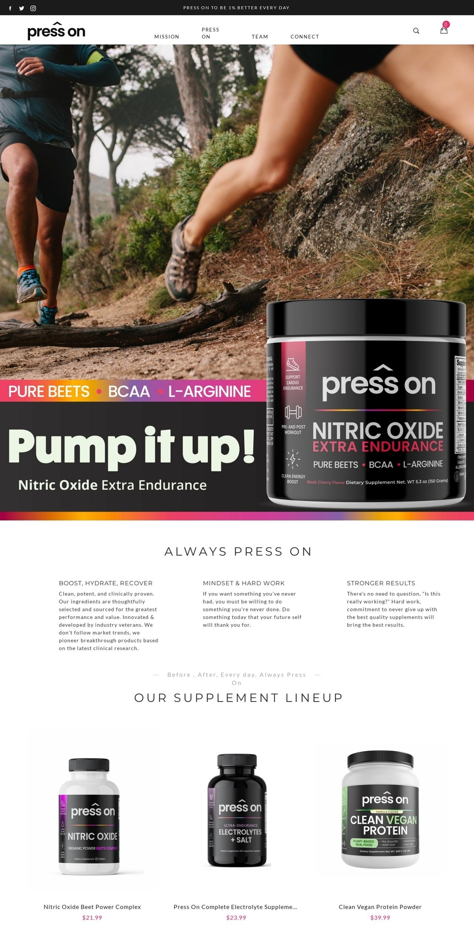 pressonutrition.com shopify website screenshot