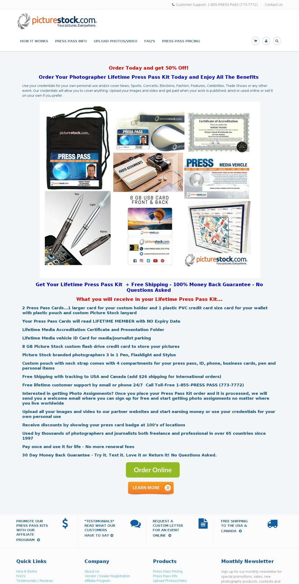 presspass.net shopify website screenshot