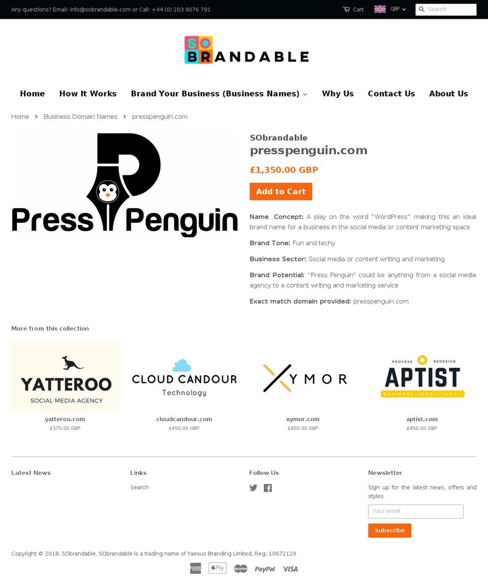 presspenguin.com — Shopify storefront screenshot