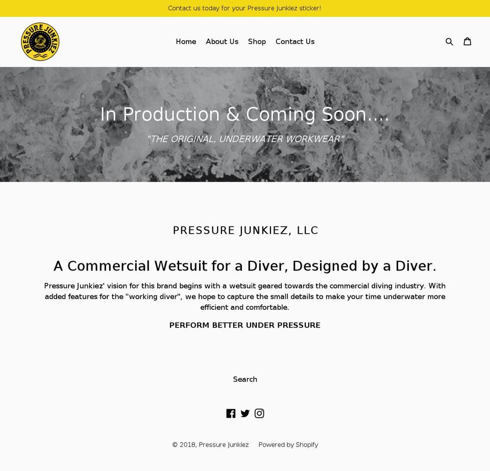 pressurejunkiez.com — Shopify storefront screenshot