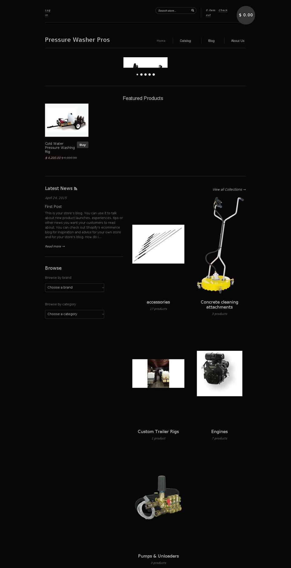 pressurewasherpros.com shopify website screenshot