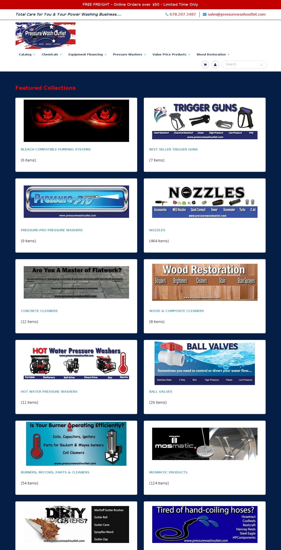 pressurewashoutlet.com shopify website screenshot