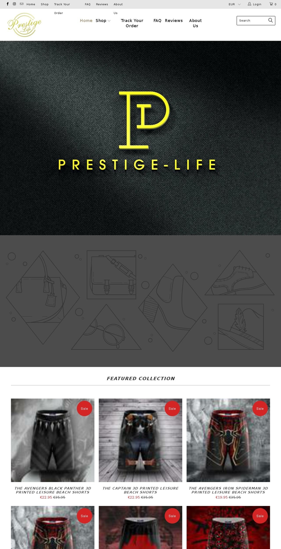 prestige-life.com shopify website screenshot