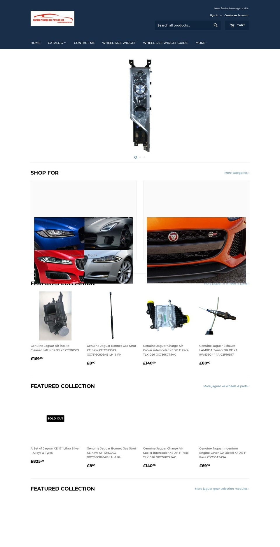 prestigecarpartsuk.com shopify website screenshot