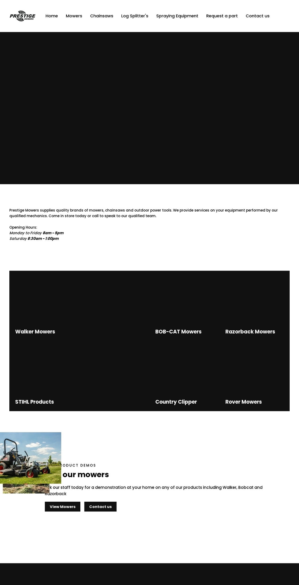 prestigemowers.com.au shopify website screenshot