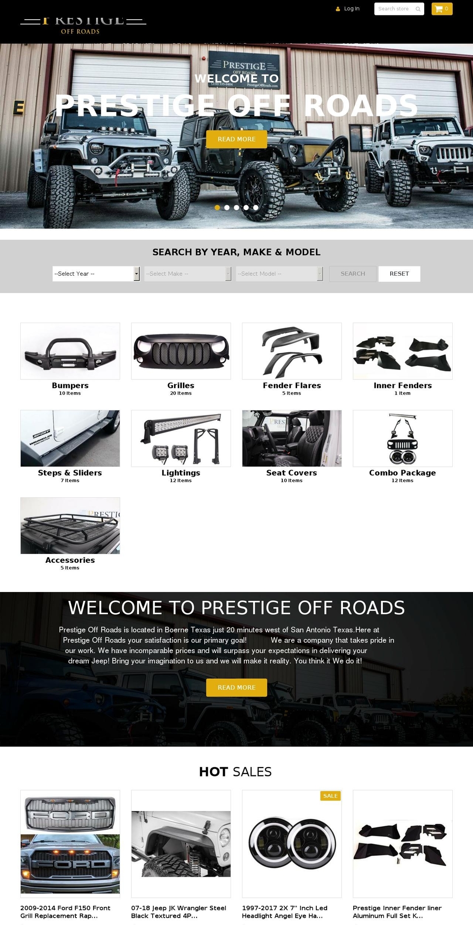 theme299 Shopify theme site example prestigeoffroads.com