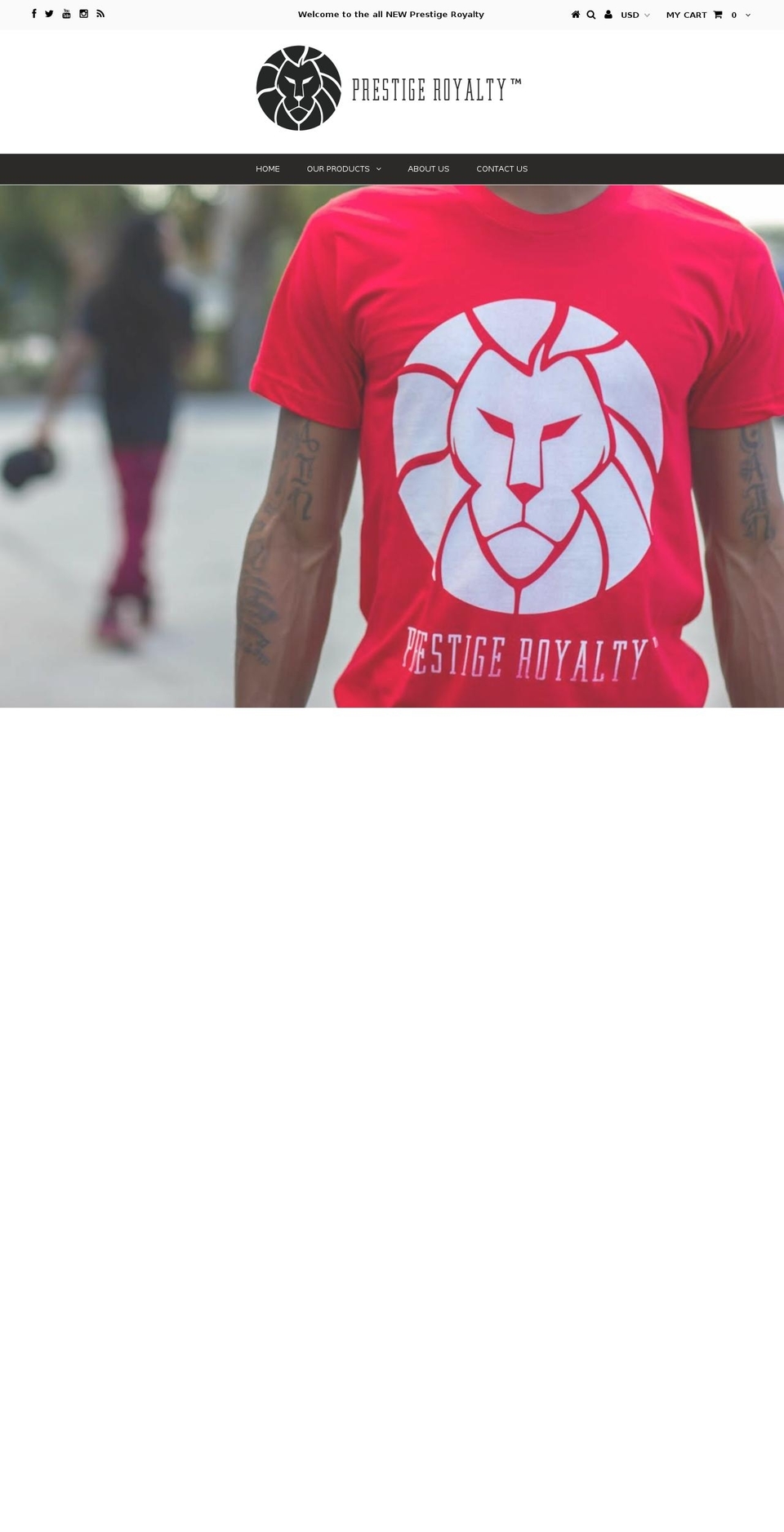 prestigeroyalty.com shopify website screenshot
