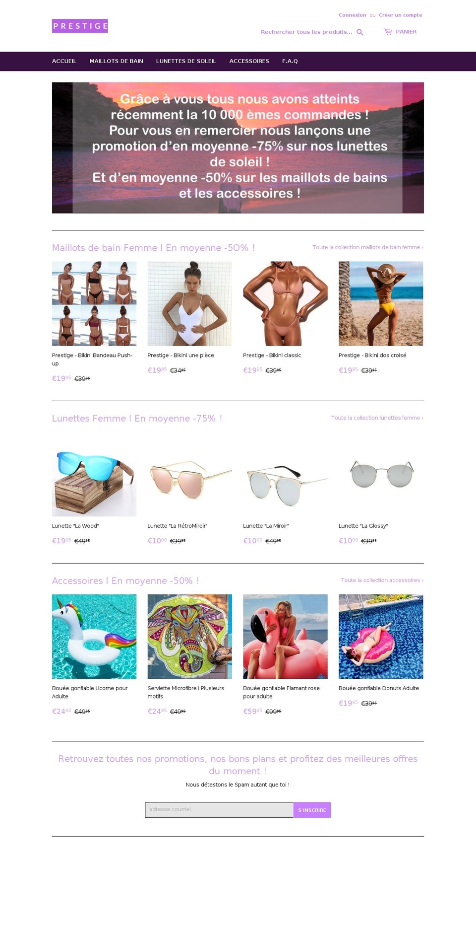 prestigesummer.com — Shopify storefront screenshot