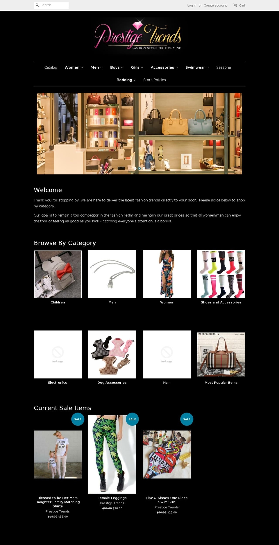 prestigetrendss.com — Shopify storefront screenshot