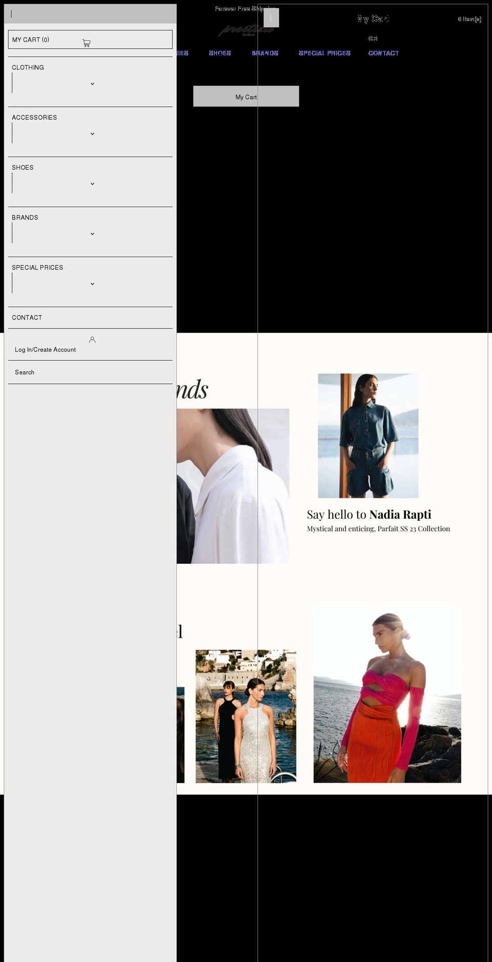 prestizioboutique.com shopify website screenshot