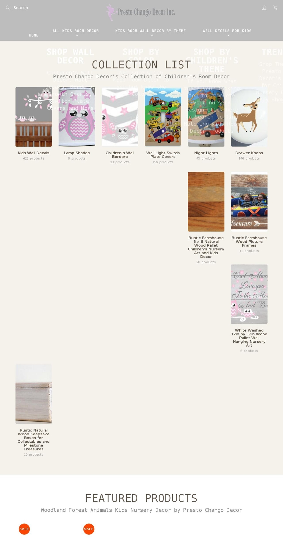 prestochangodecor.com shopify website screenshot