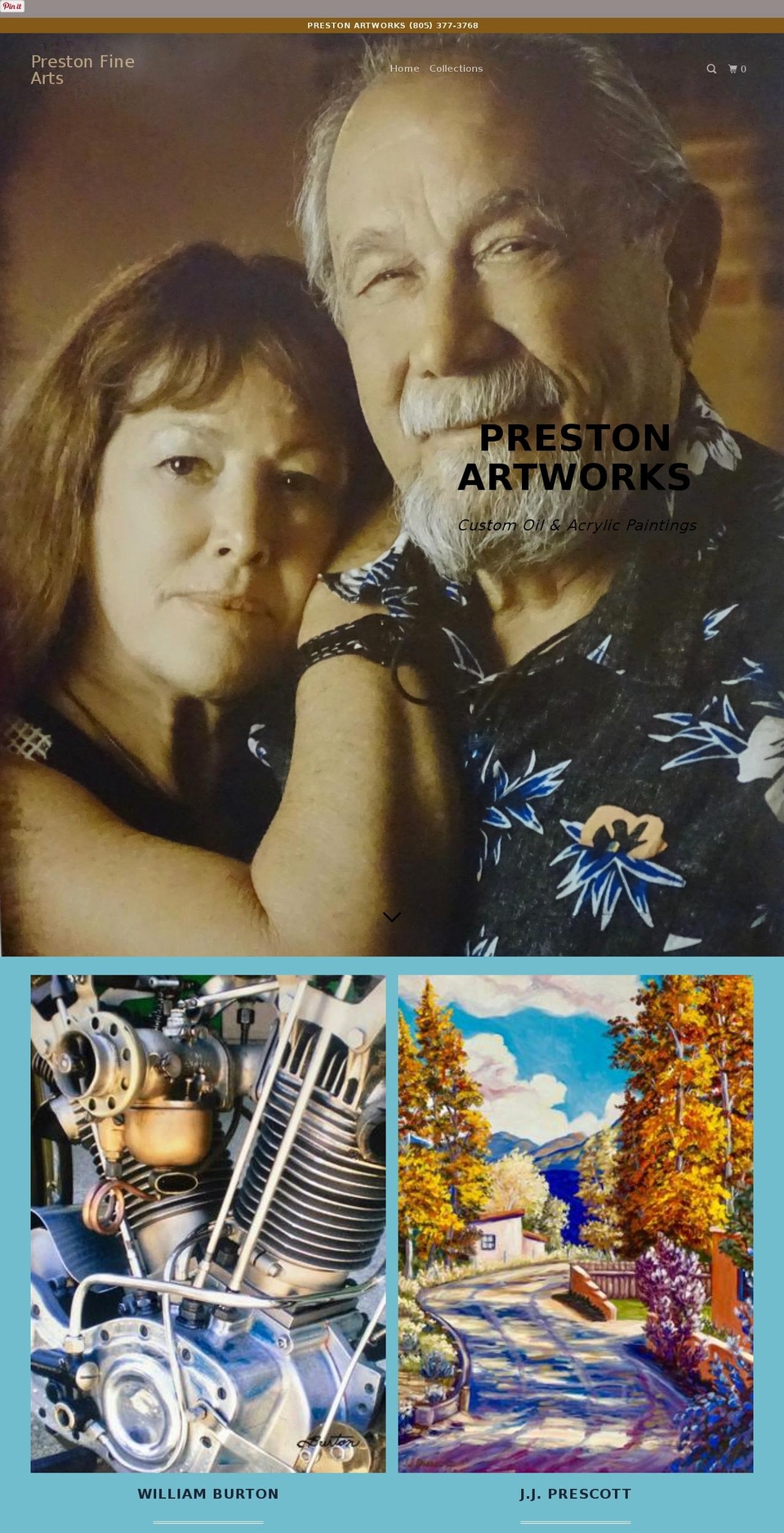prestonartworks.com — Shopify storefront screenshot