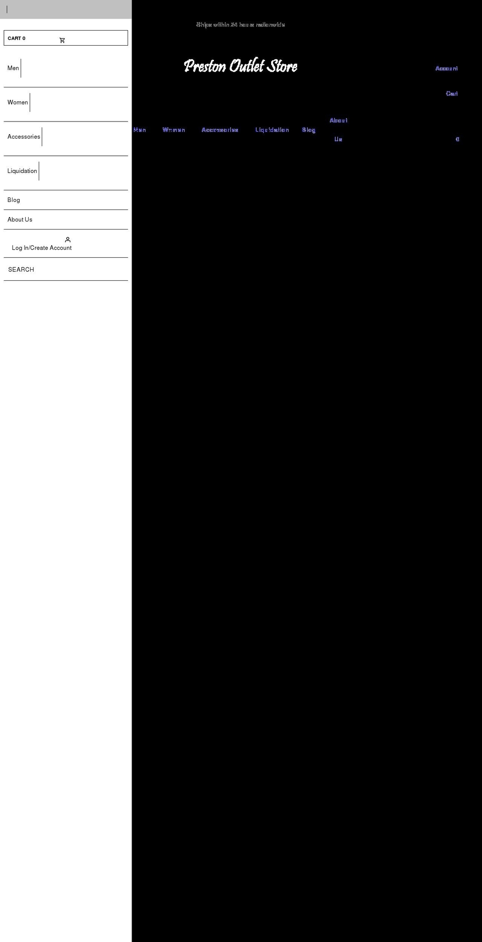 prestonoutletstore.com — Shopify storefront screenshot