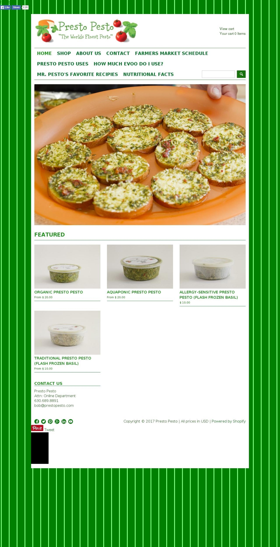 prestopesto.com shopify website screenshot