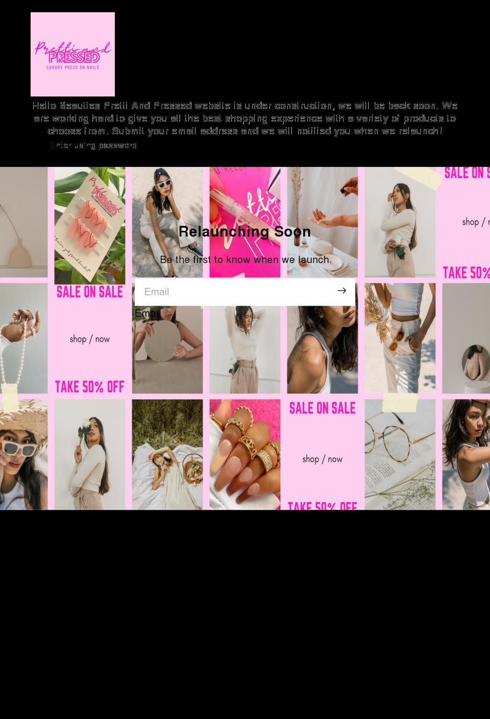 prettiandpressed.com shopify website screenshot