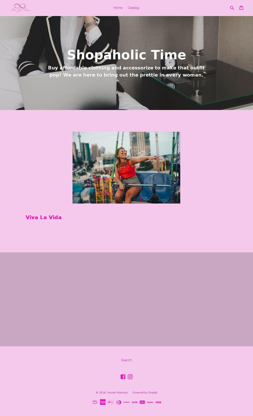 prettiegirlboutique.com — Shopify storefront screenshot