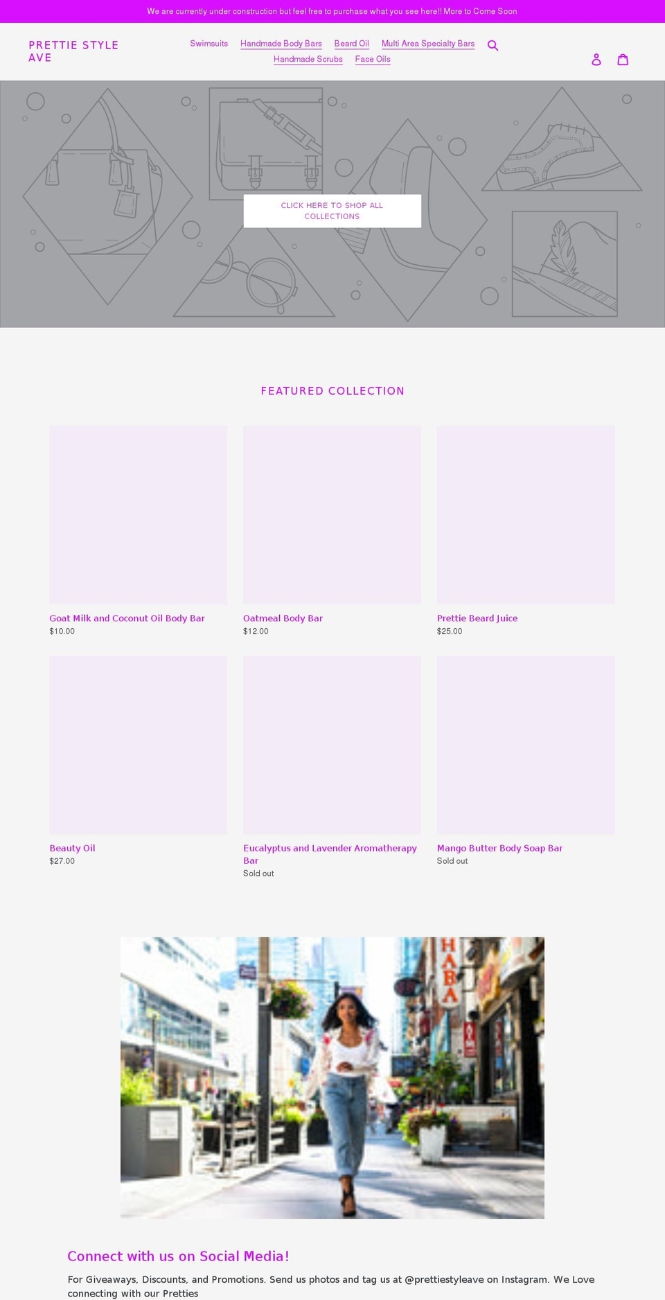 prettiestyleave.com shopify website screenshot