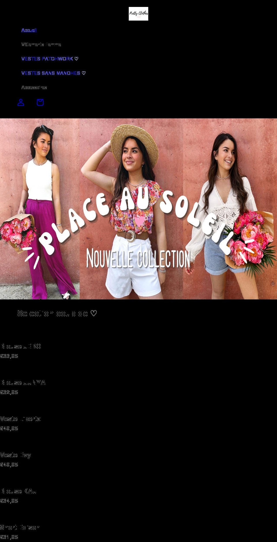 pretty-clothes.com shopify website screenshot