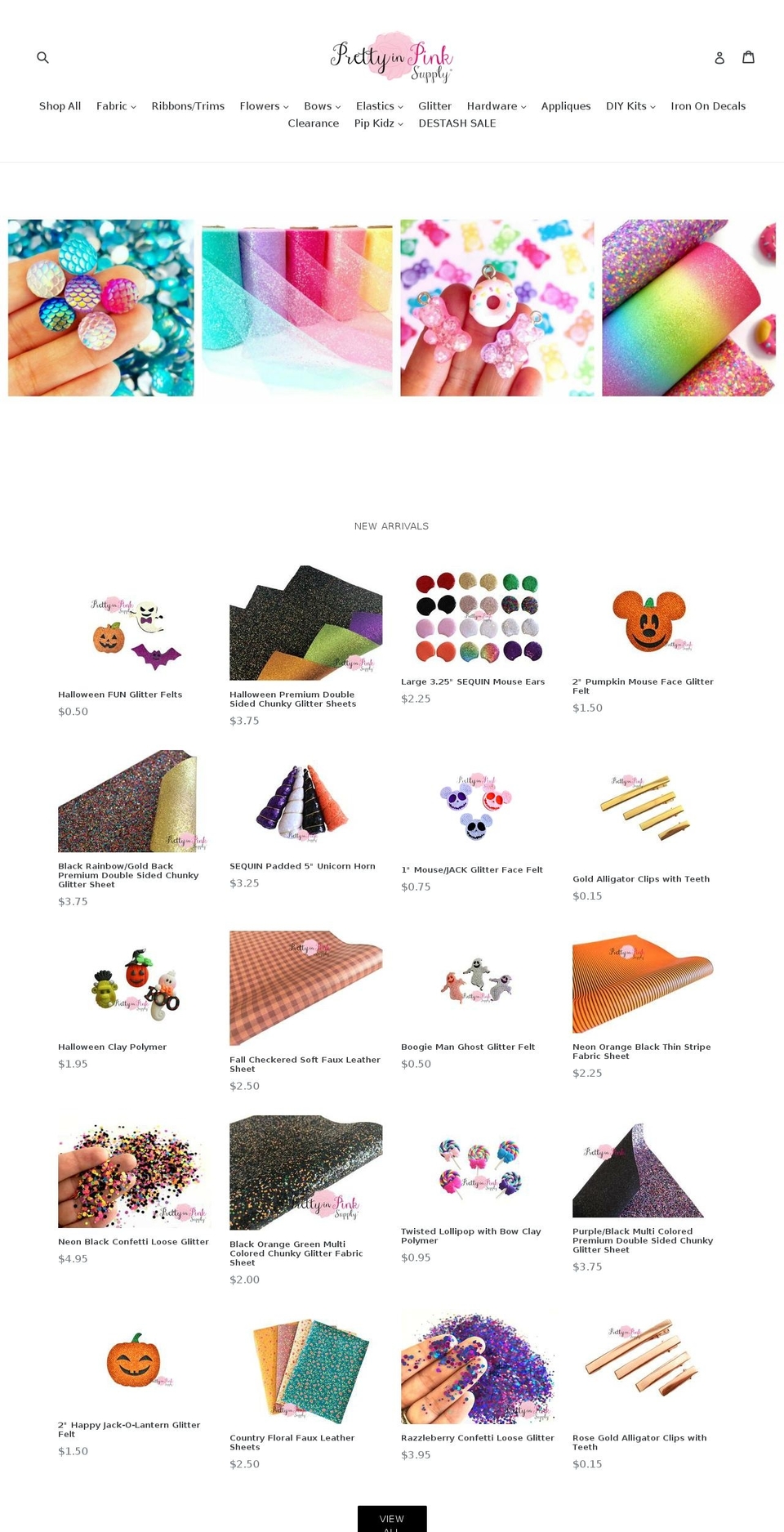 pretty-in-pink-inc.myshopify.com shopify website screenshot