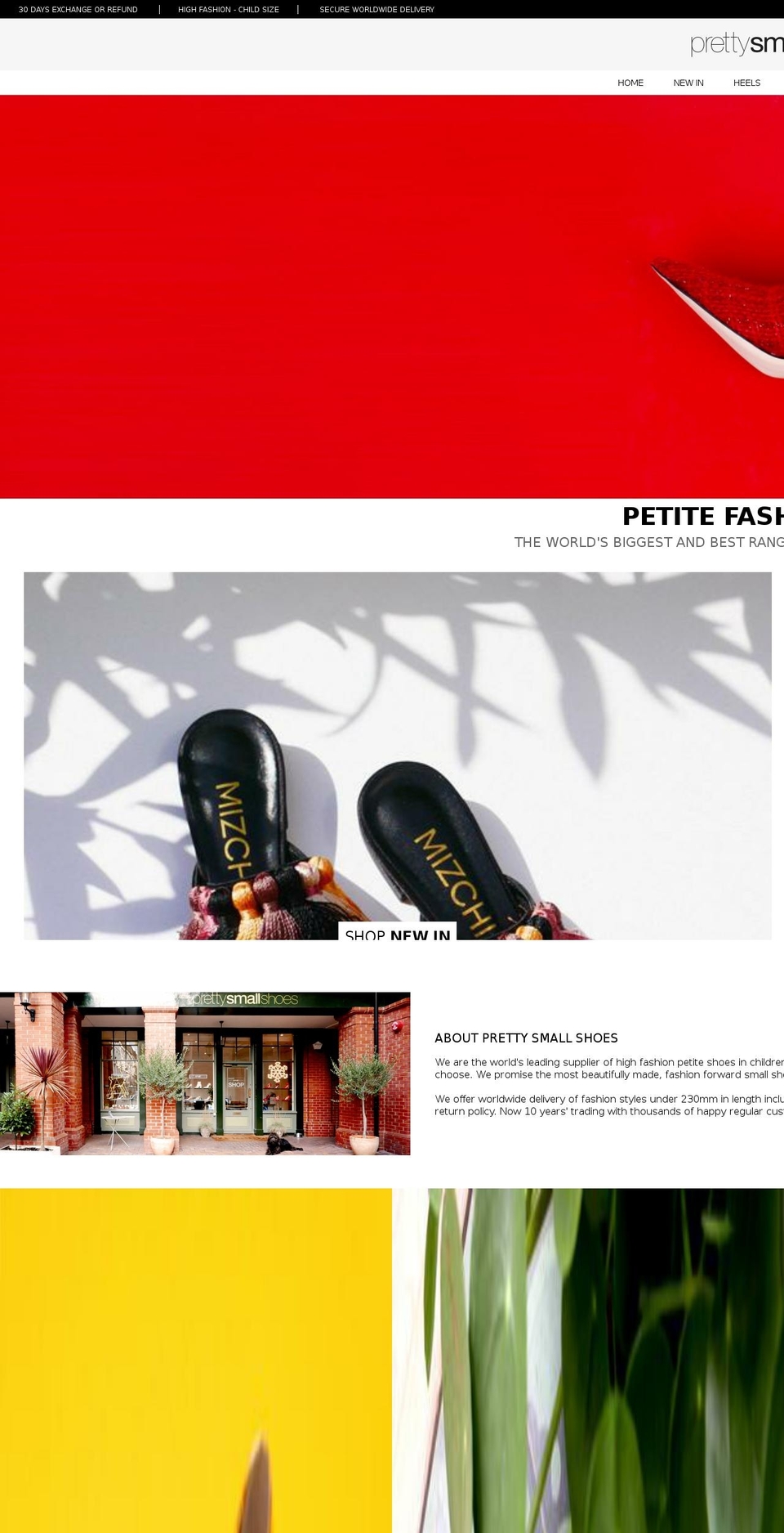 pretty-small-shoes.us shopify website screenshot