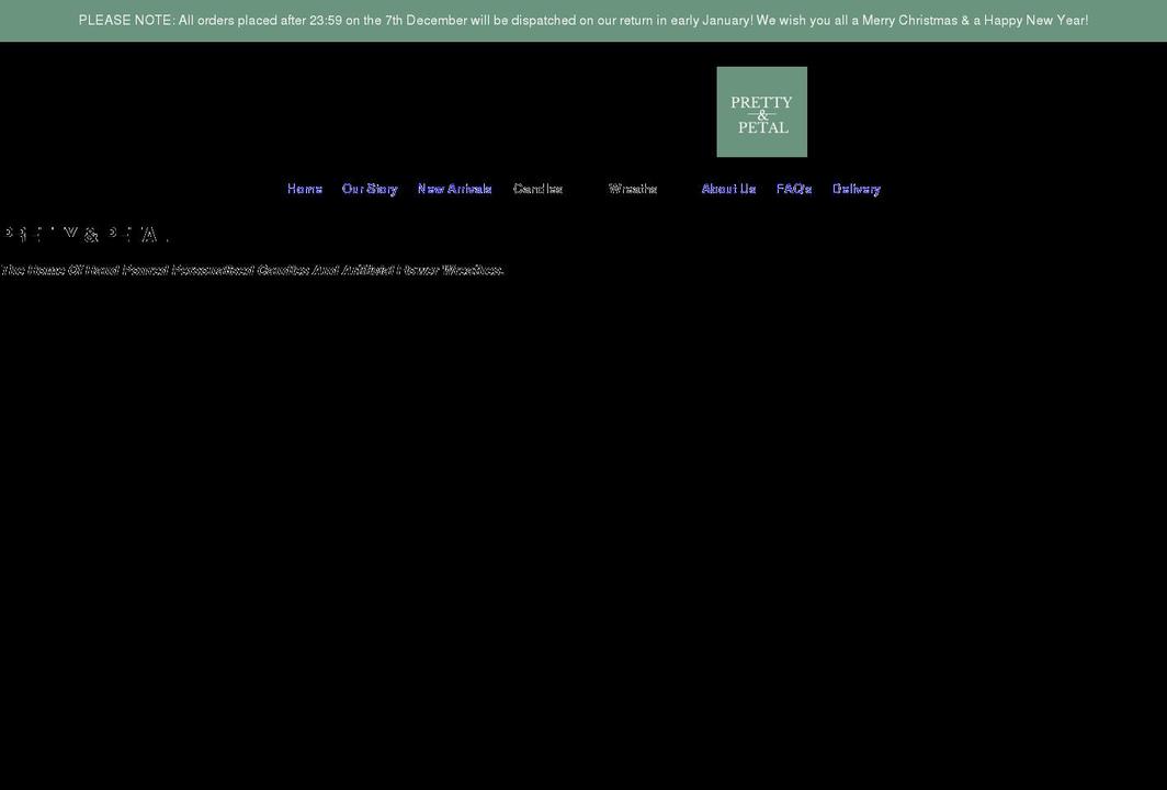 prettyandpetal.com shopify website screenshot