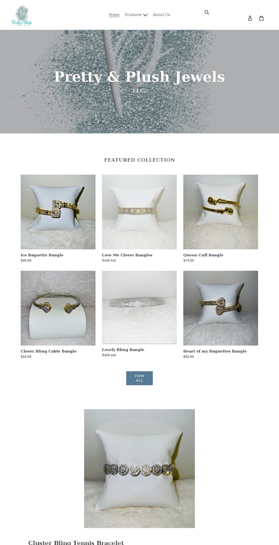 prettyandplushjewels.com shopify website screenshot