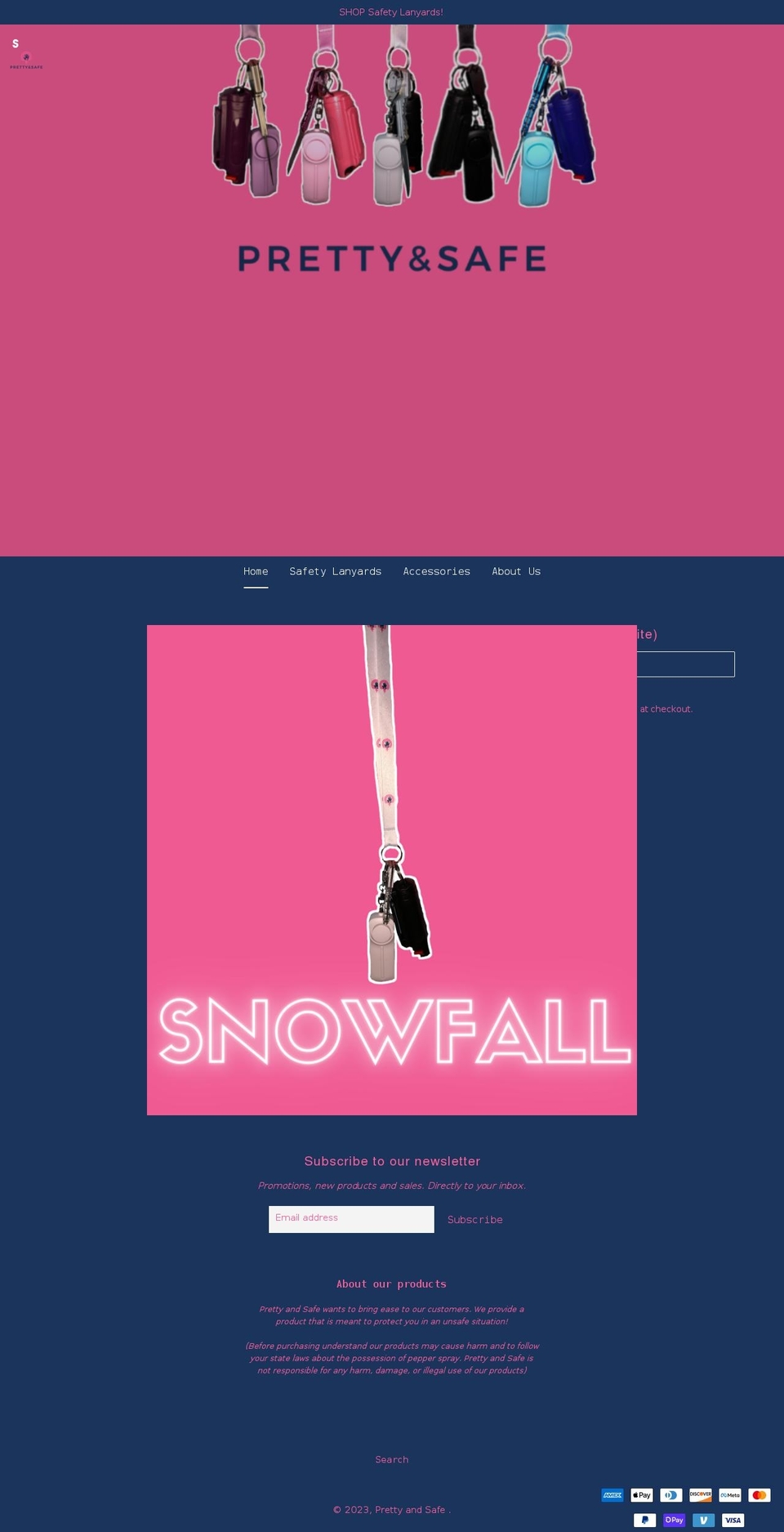 prettyandsafe.com shopify website screenshot