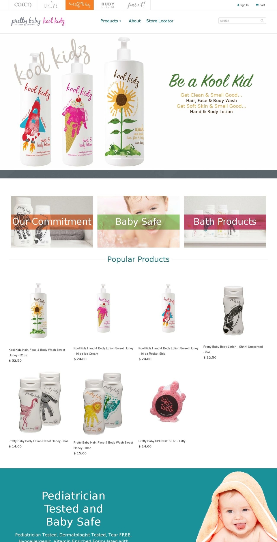 prettybabybycaren.com — Shopify storefront screenshot