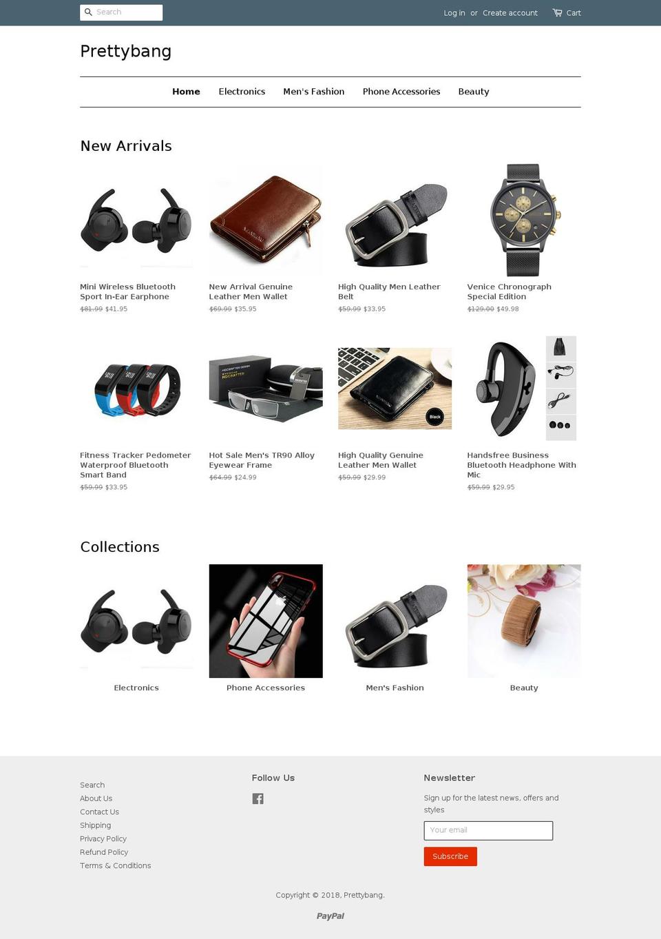 prettybang.com — Shopify storefront screenshot