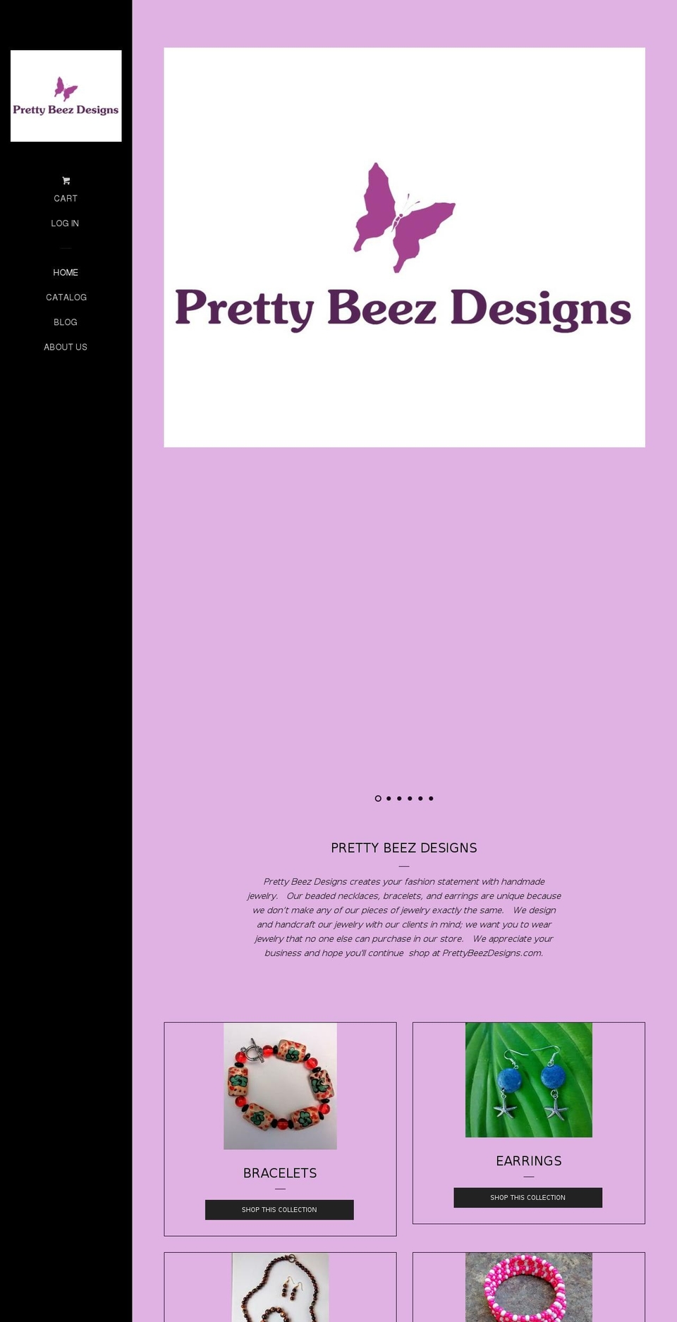prettybeezdesigns.com shopify website screenshot