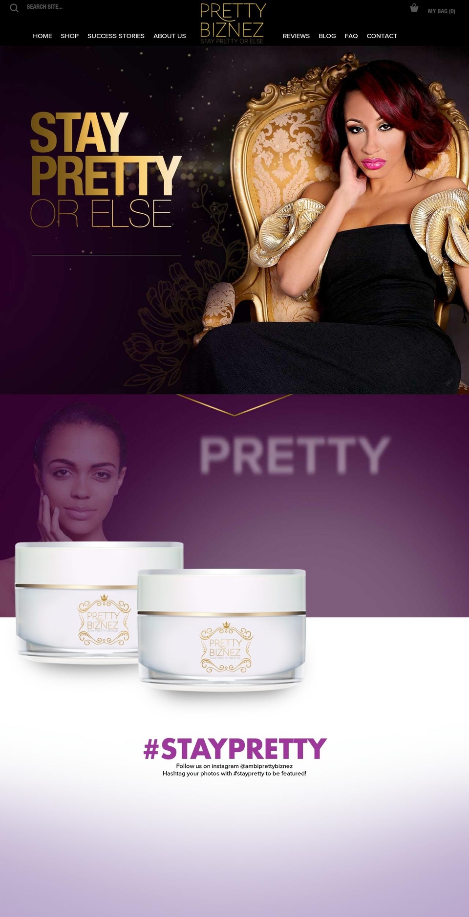 prettybiznez.com shopify website screenshot