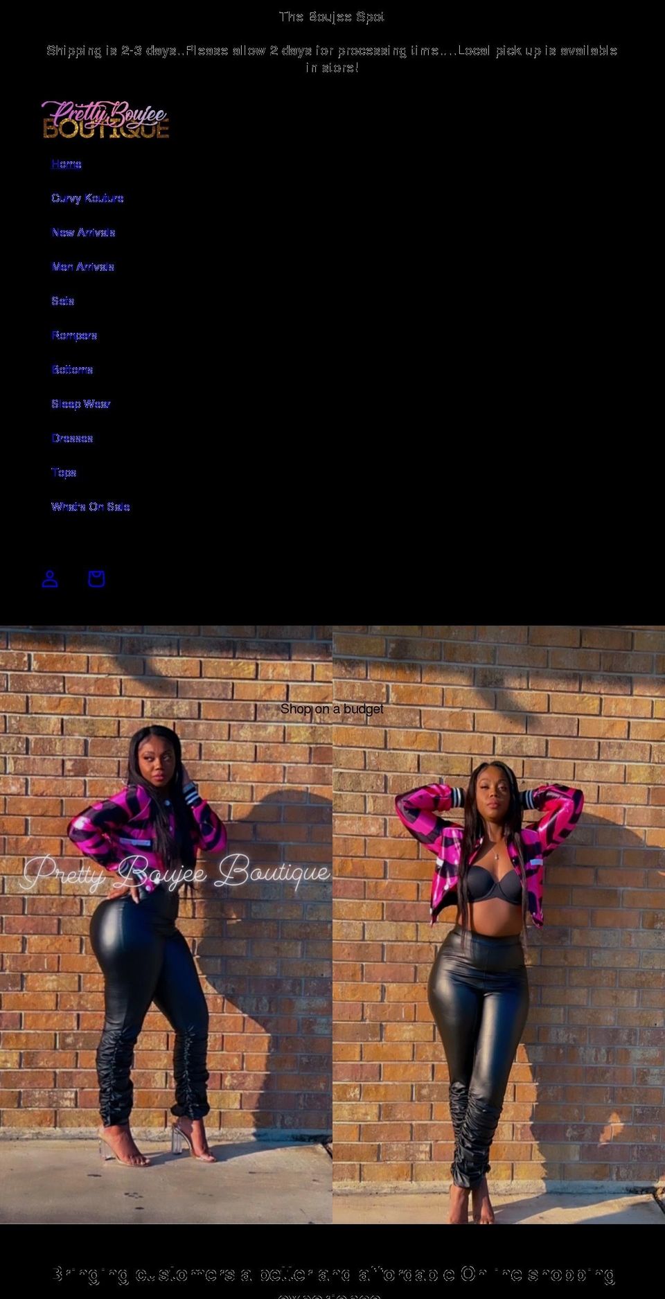 prettyboujieboutique.com shopify website screenshot