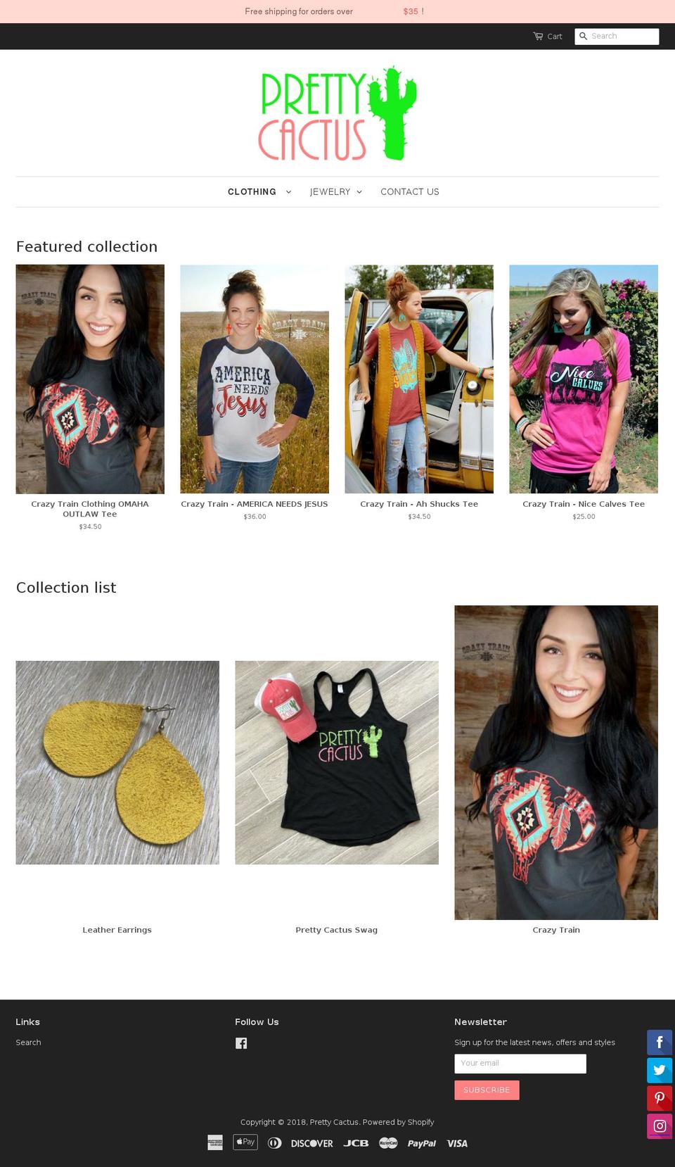 prettycactus.com — Shopify storefront screenshot