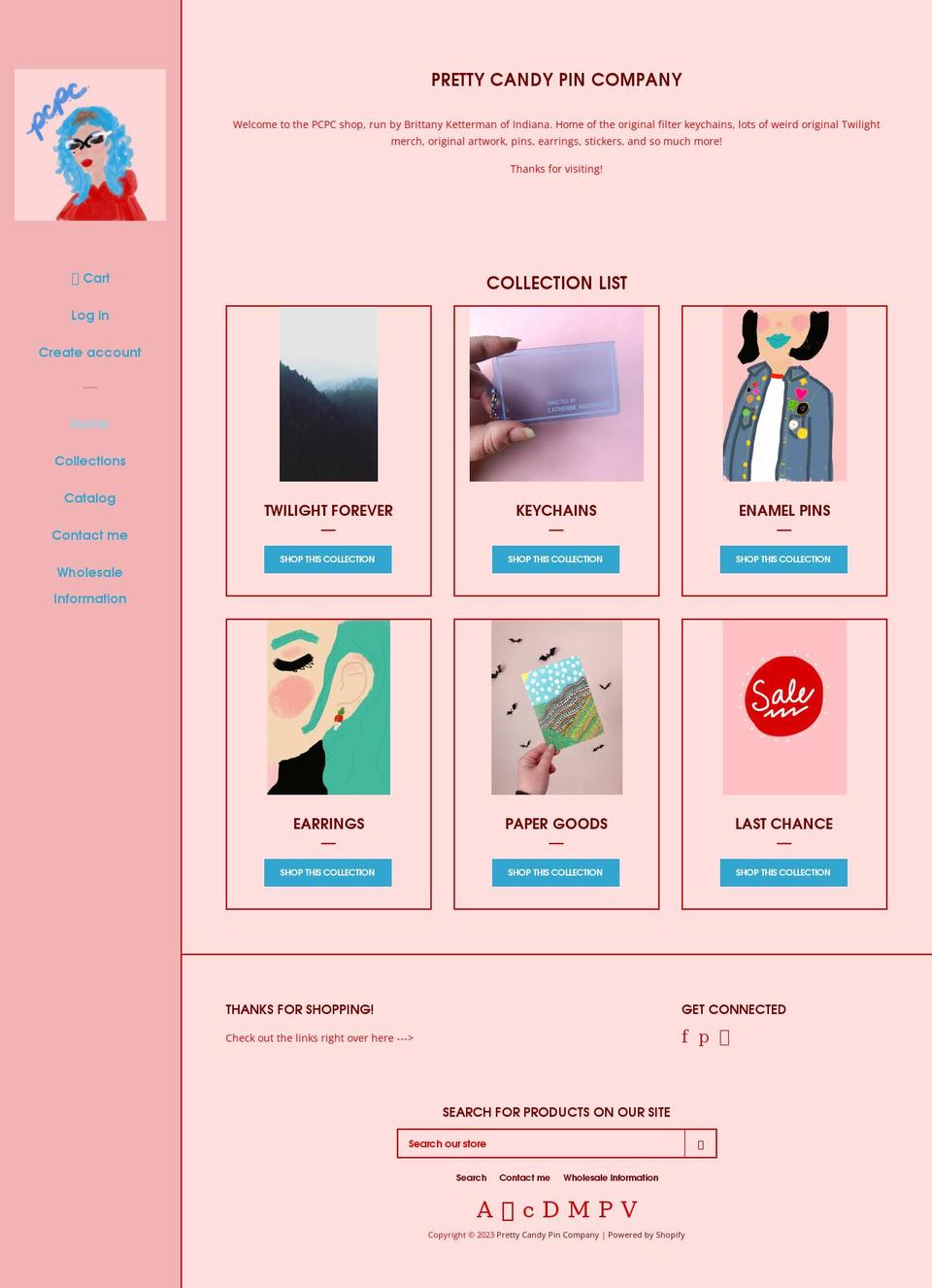 prettycandypincompany.com — Shopify storefront screenshot