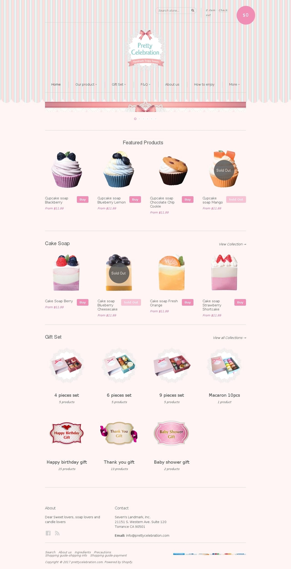 prettycelebration.com shopify website screenshot