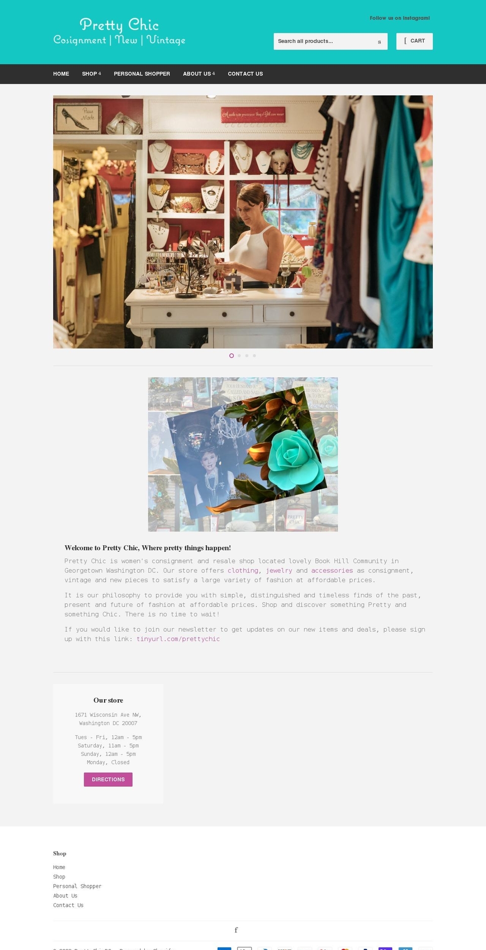 prettychicdc.com shopify website screenshot
