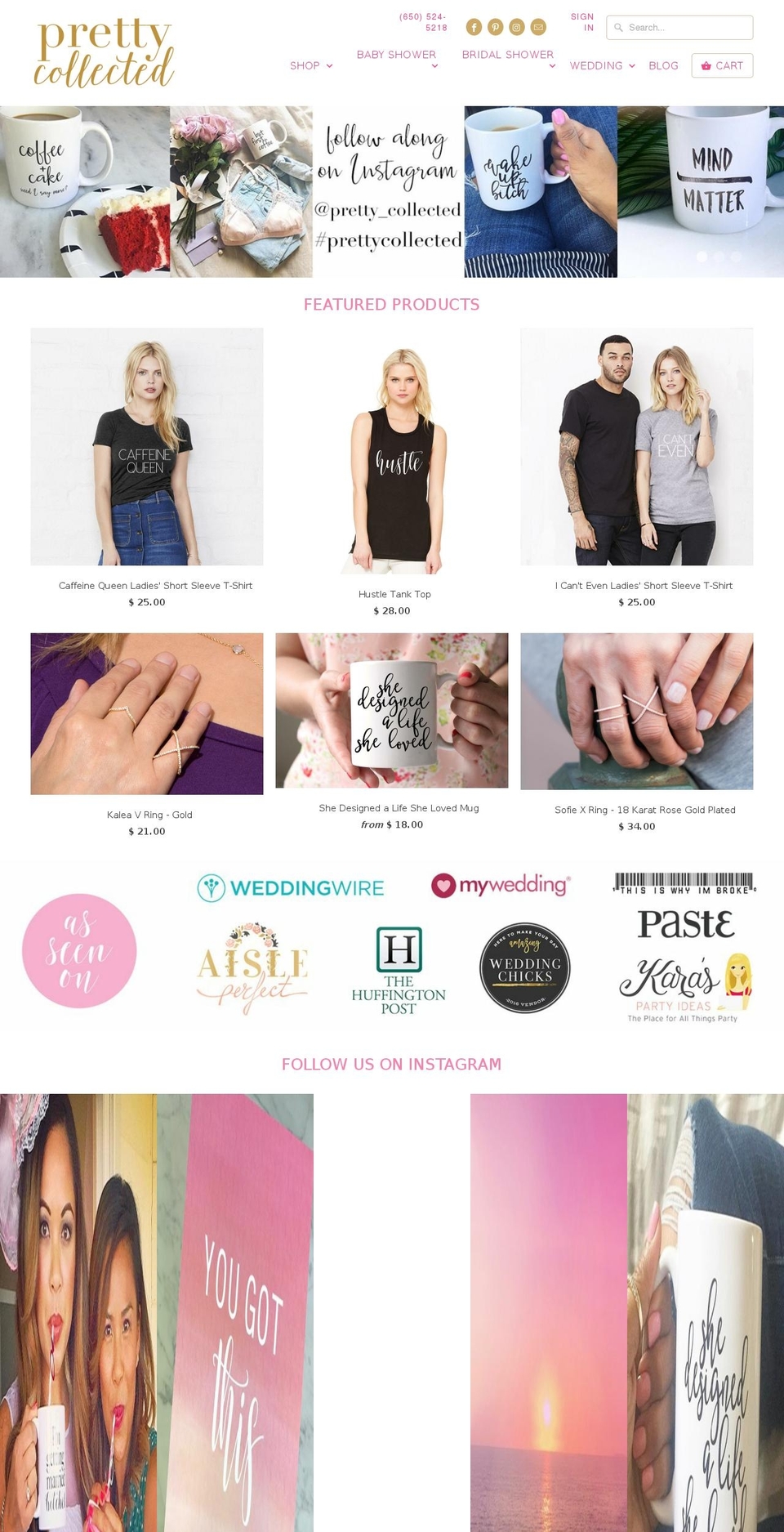 prettycollected.com shopify website screenshot