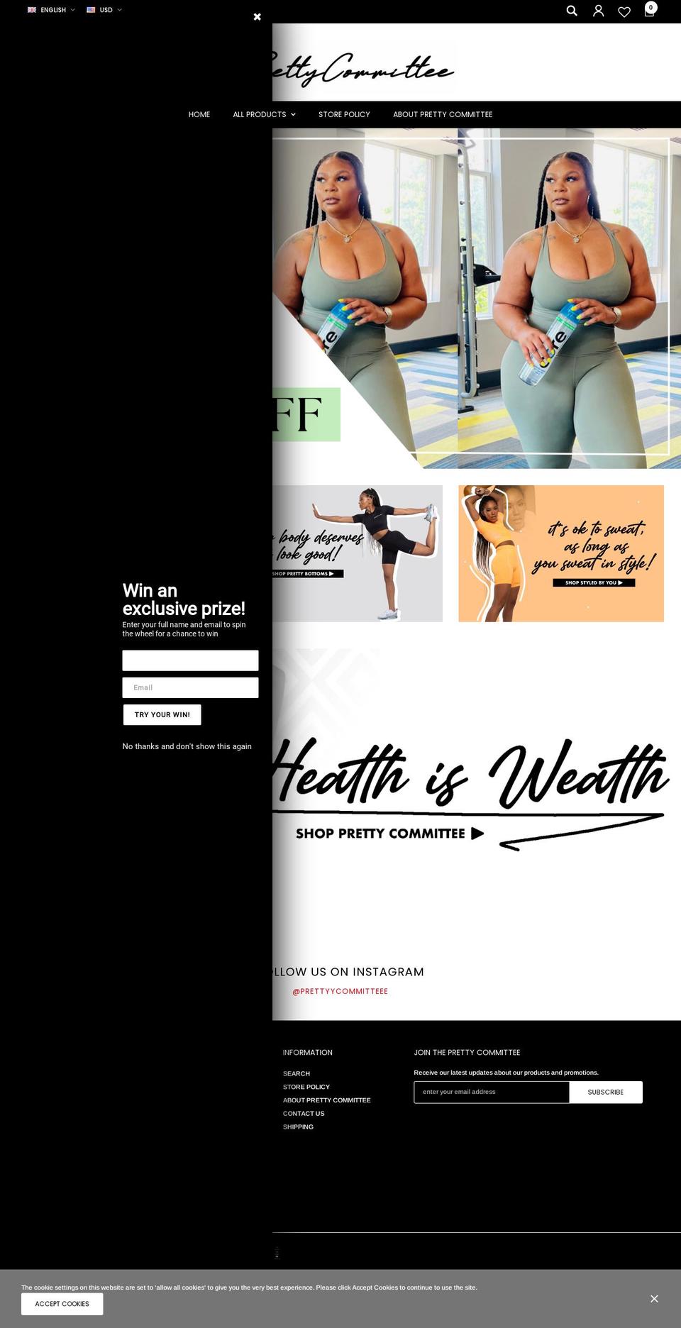 WebsiteDesignByPanacheCreations Shopify theme site example prettycommitteee.com