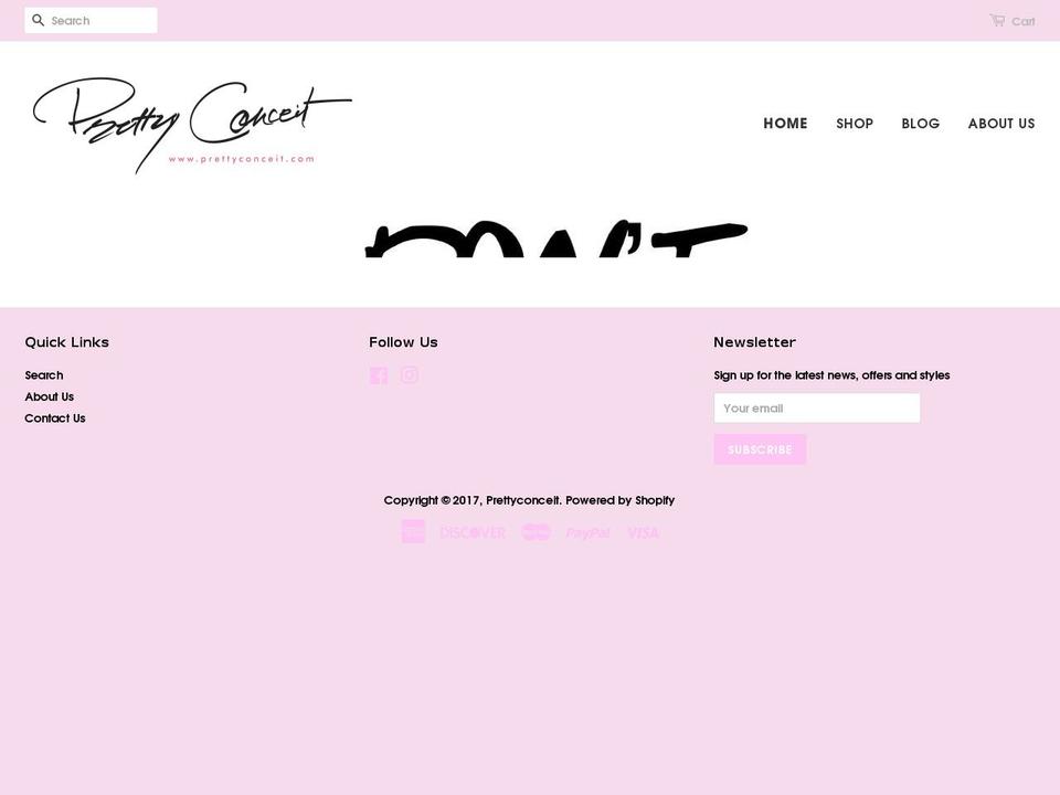 prettyconceit.com shopify website screenshot