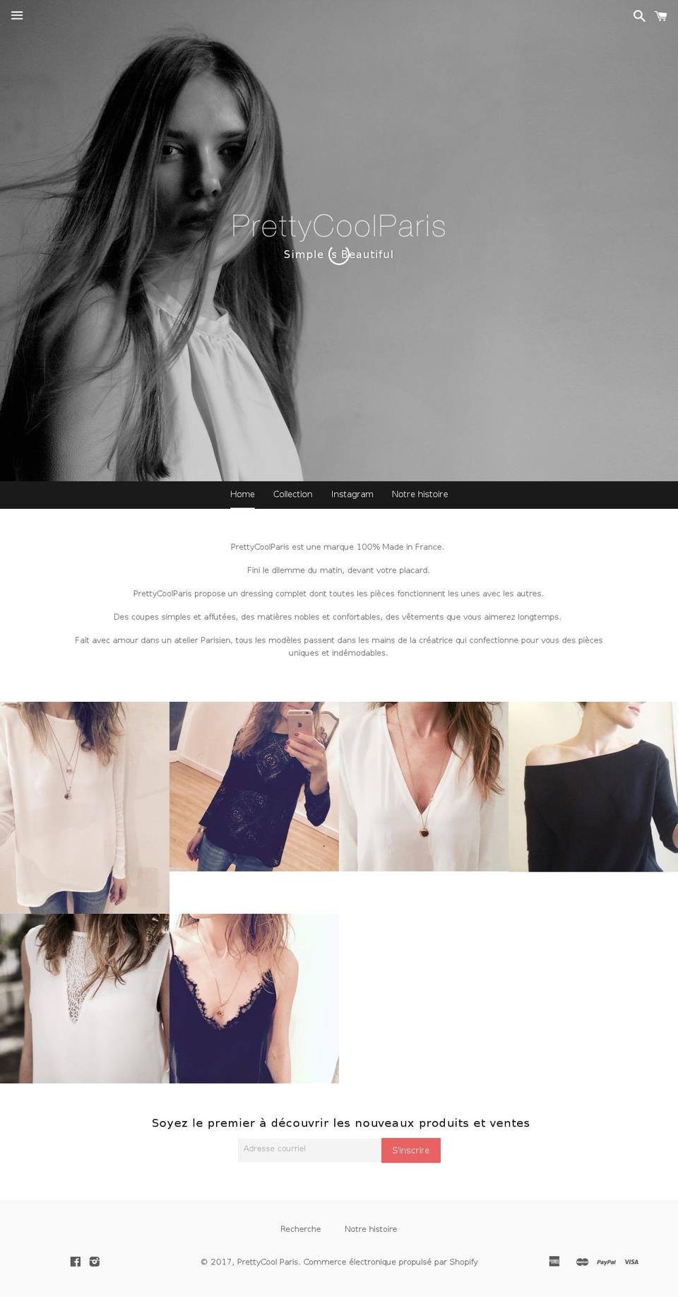 prettycoolparis.com shopify website screenshot