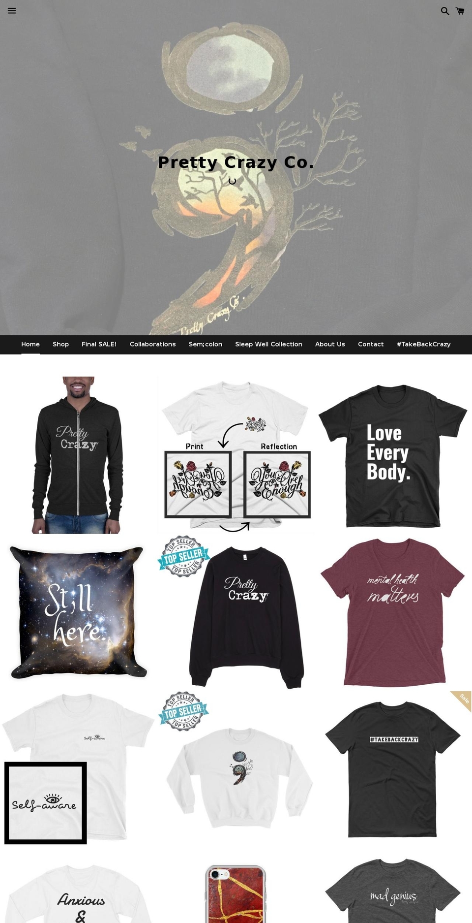 prettycrazyco.com — Shopify storefront screenshot