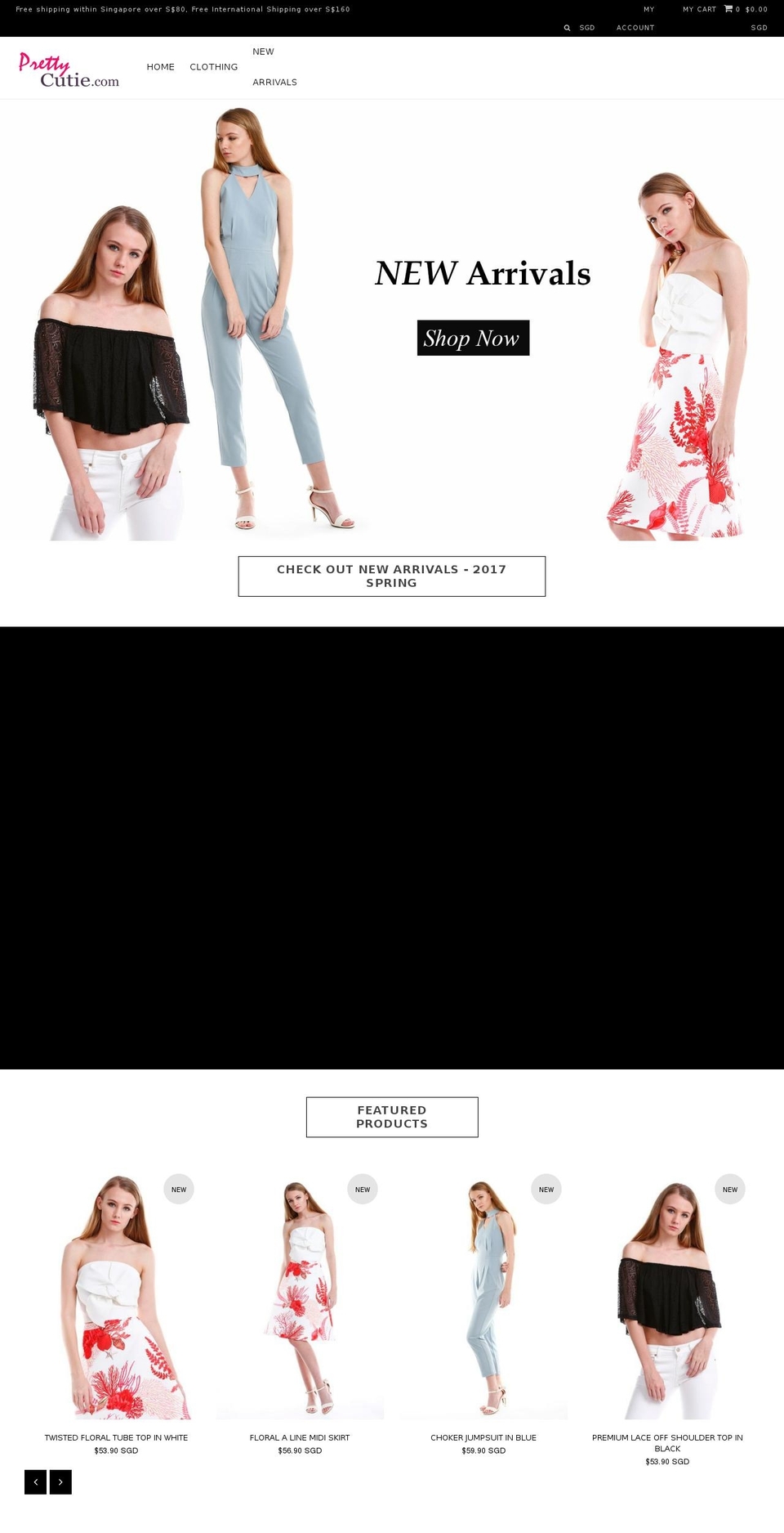 prettycutie.com — Shopify storefront screenshot