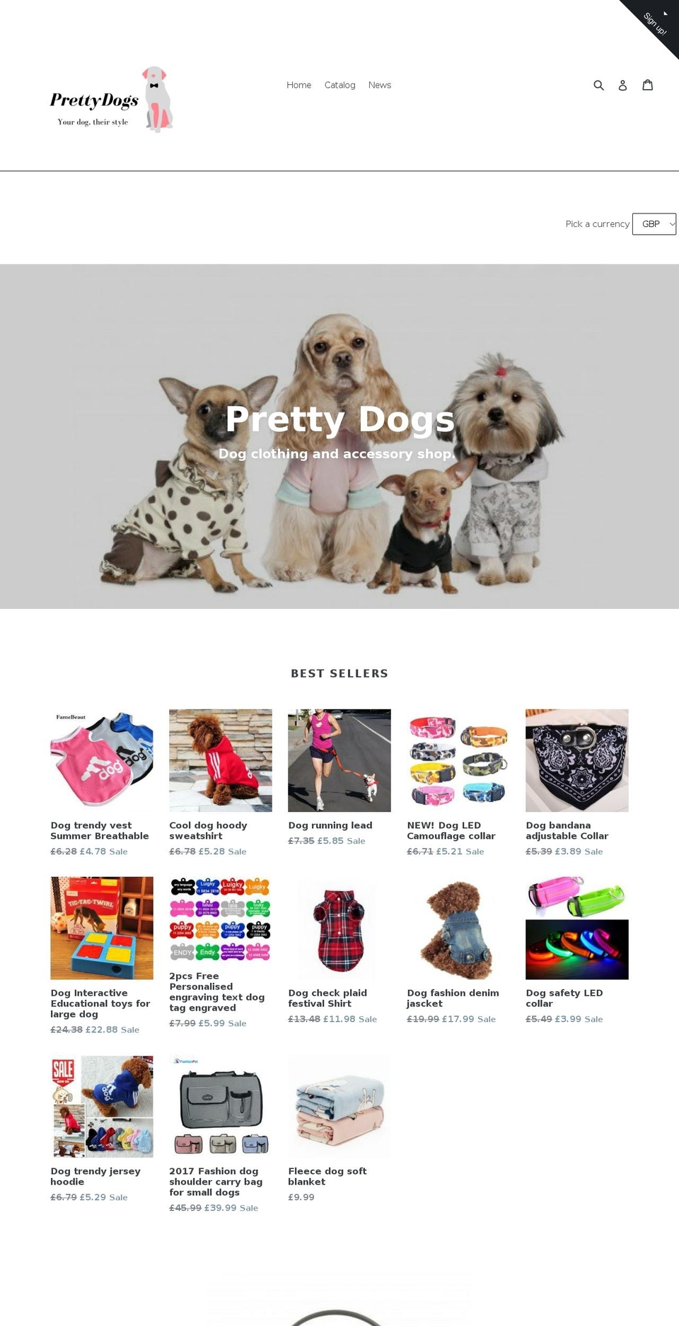 prettydog.org shopify website screenshot