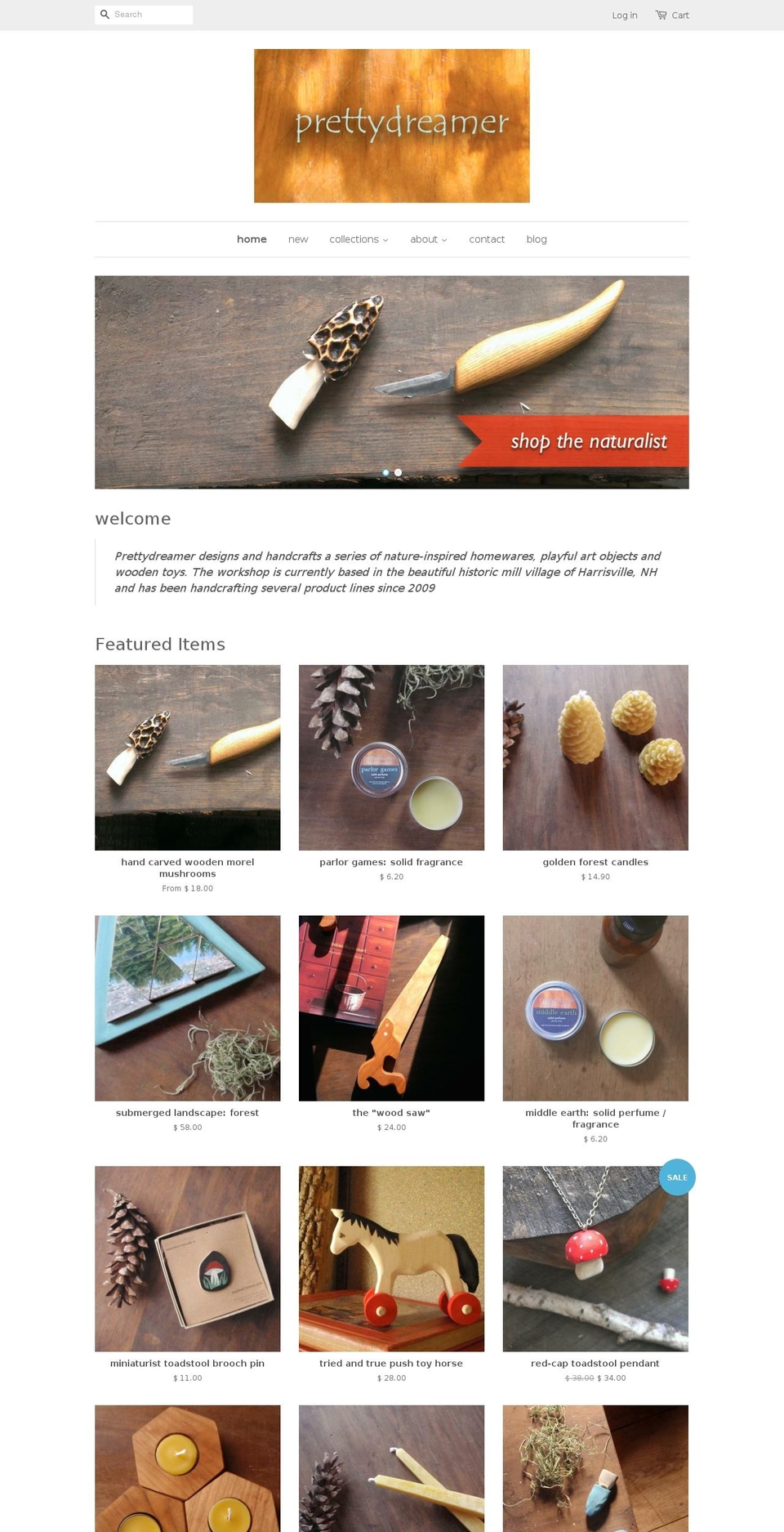 prettydreamer.com shopify website screenshot