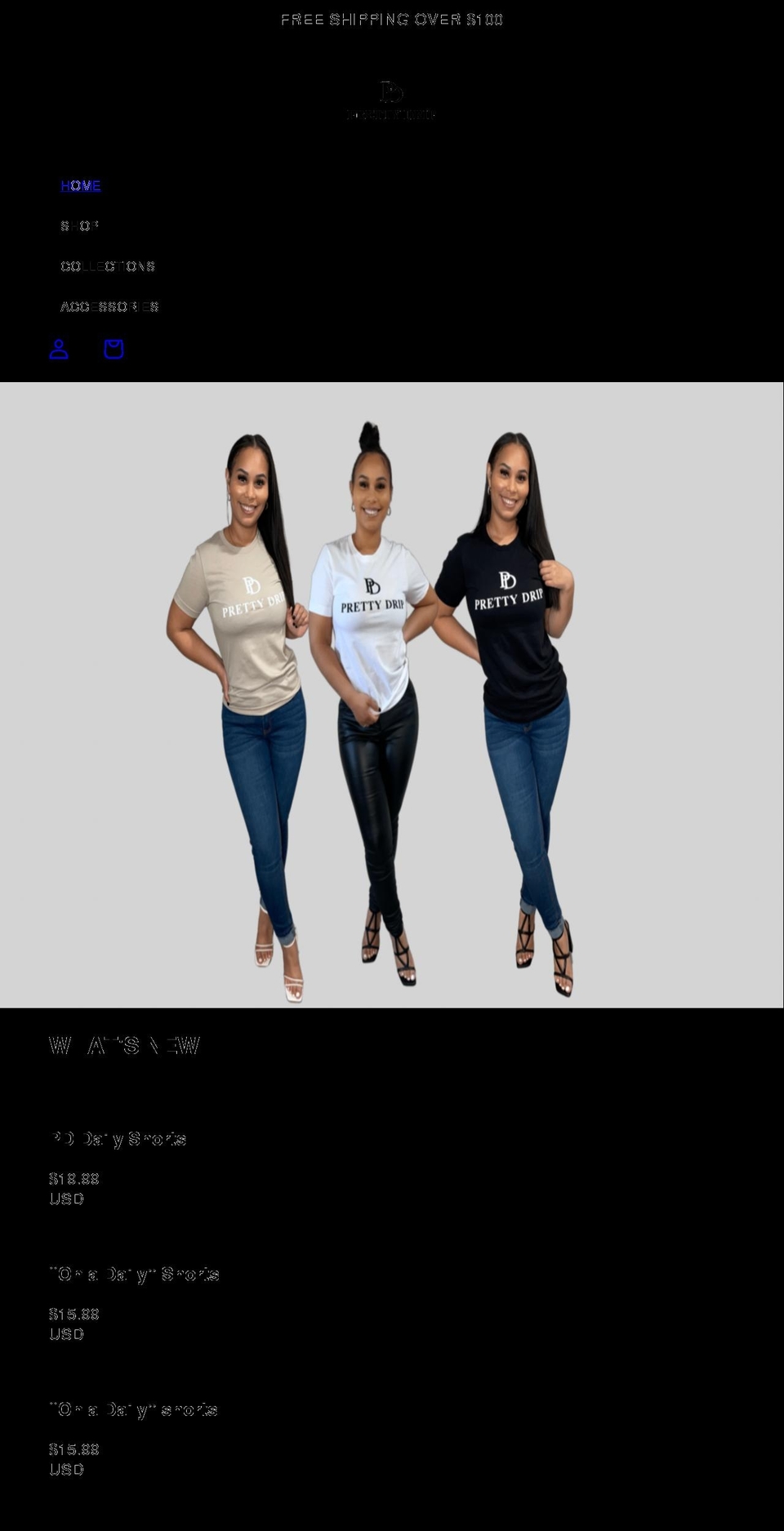 prettydrip.com shopify website screenshot