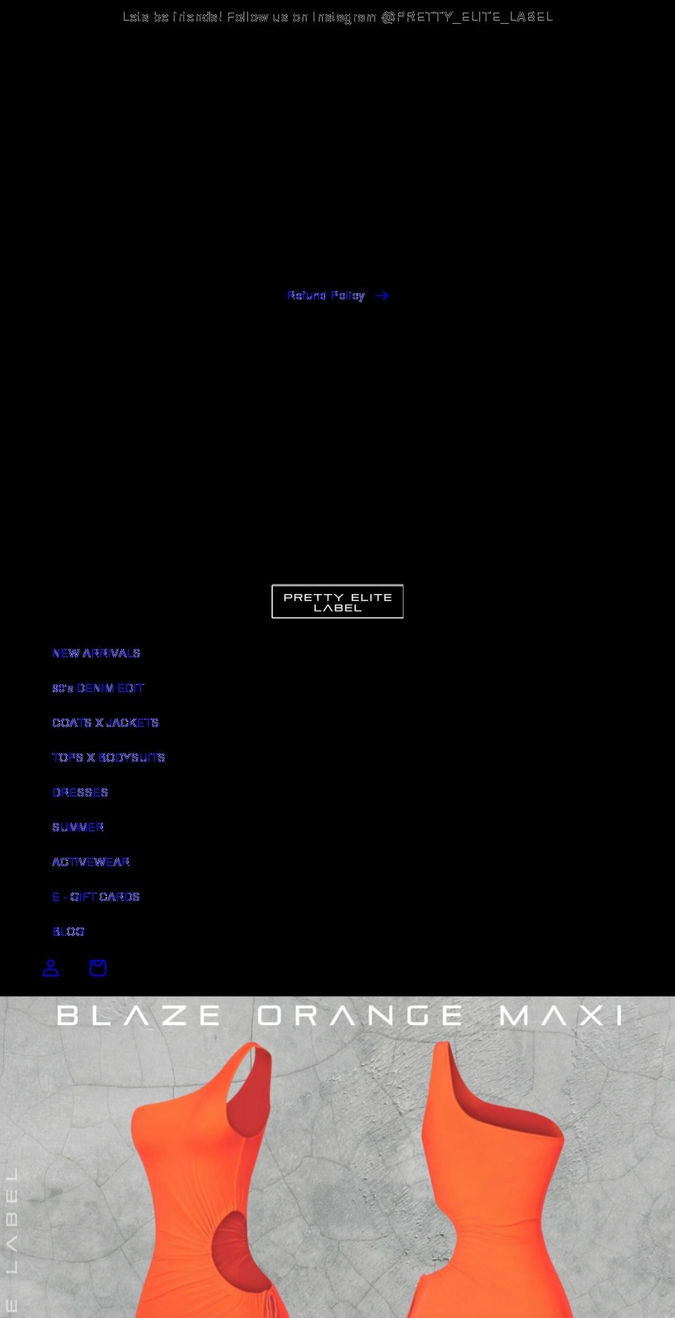 prettyelitelabel.com shopify website screenshot