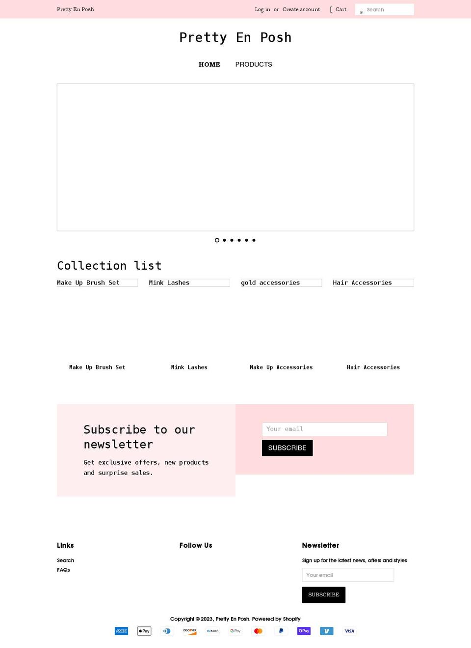 prettyenposh.com shopify website screenshot