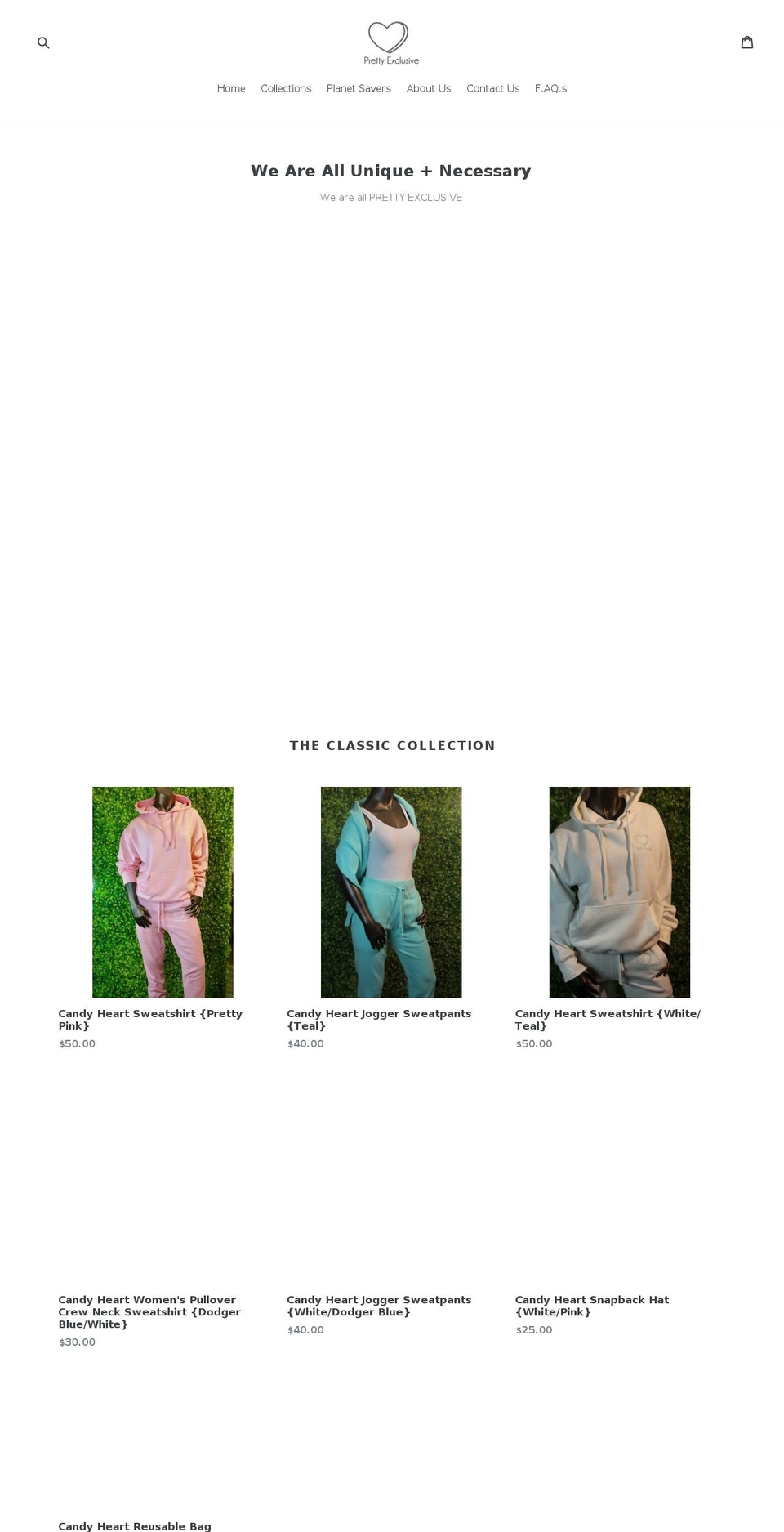 prettyexclusivela.com — Shopify storefront screenshot