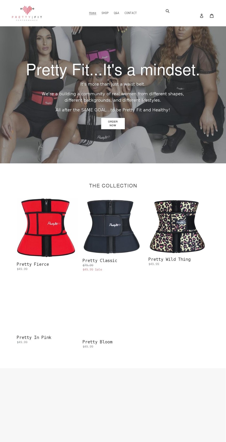 prettyfitj.com shopify website screenshot
