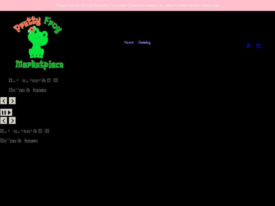prettyfrogmarketplace.com shopify website screenshot